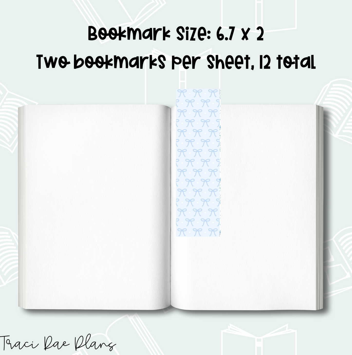 Printable Bookmark Bundle - Blue Floral