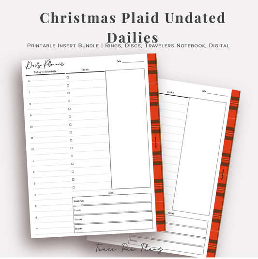 Printable Inserts - Christmas Paid Undated Dailies