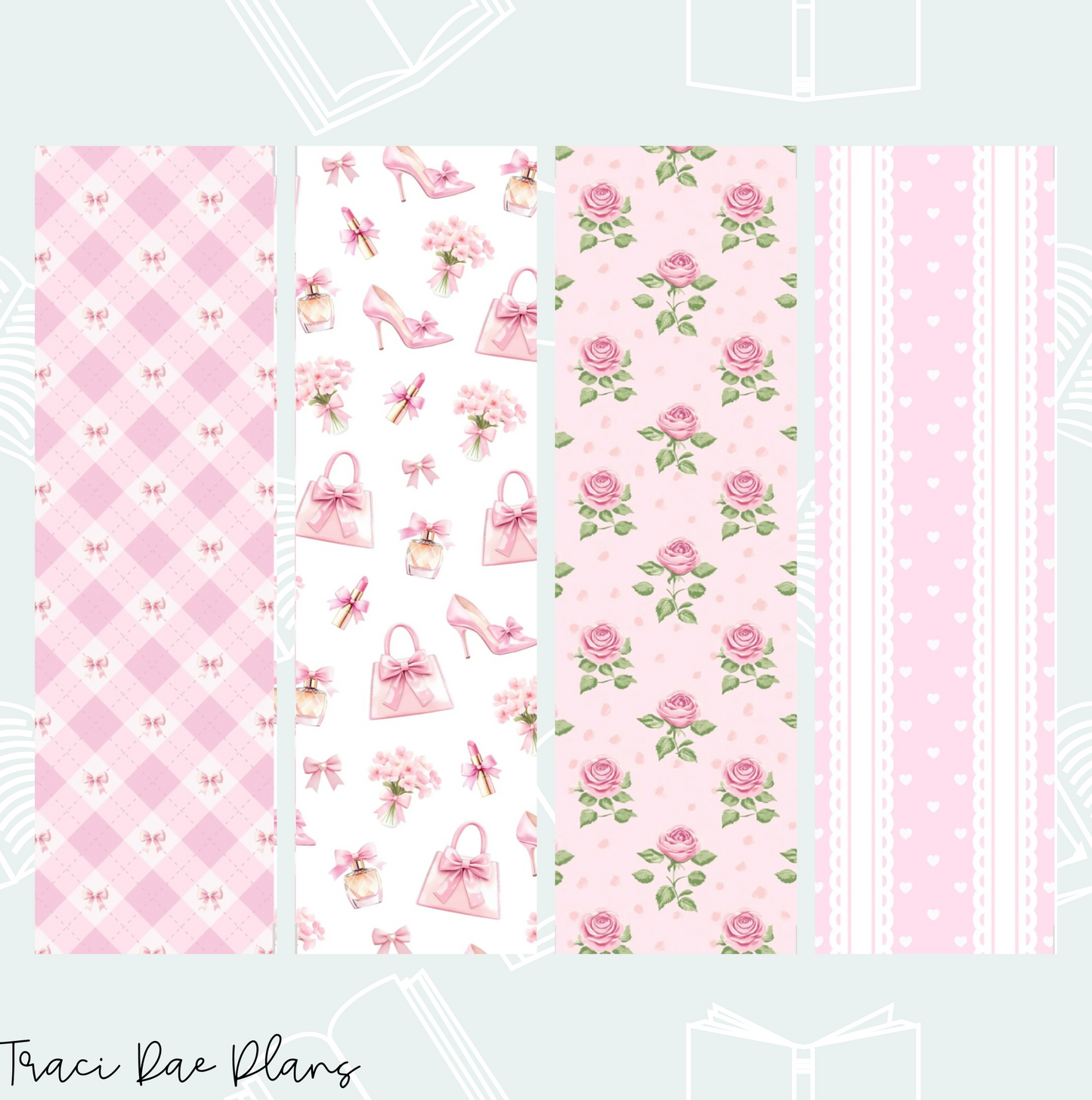 Printable Bookmark Bundle - Pink Floral