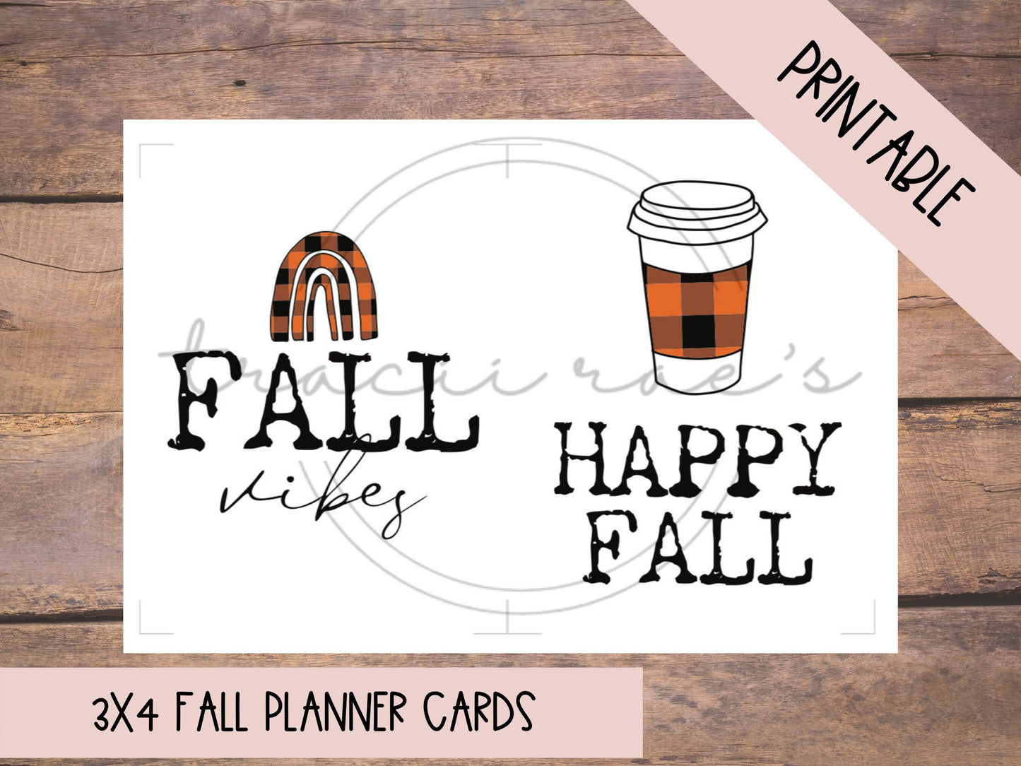 Printable 3x4 Planner Cards Happy Fall