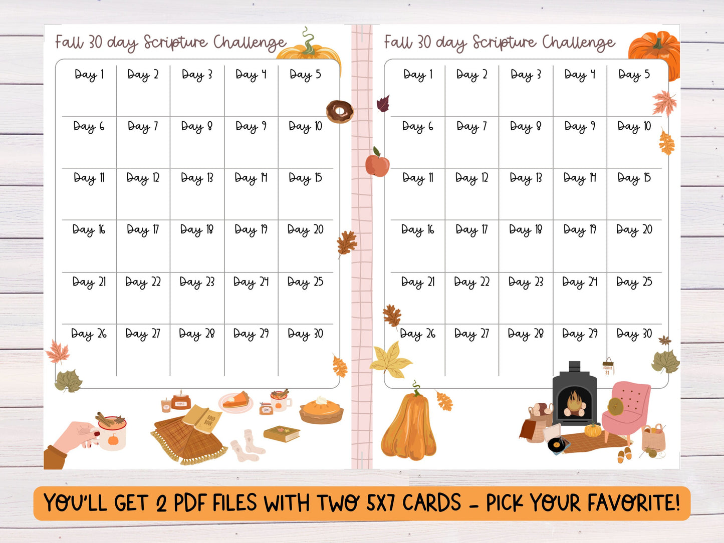 Printable 5x7 Planner Cards Fall Bible Study