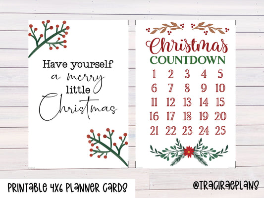 Printable 4x6 Planner Cards Christmas Quote Christmas Countdown