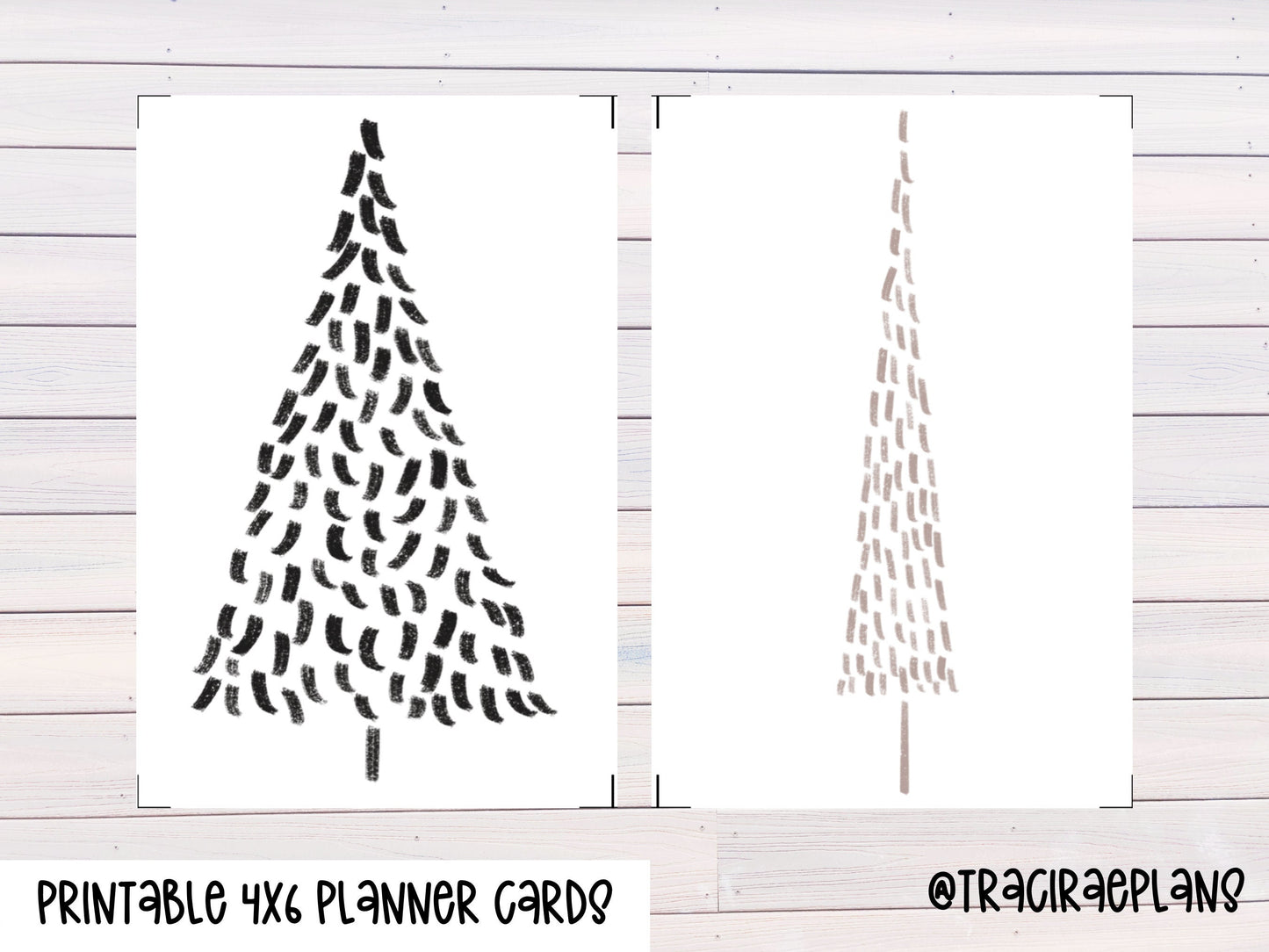 Printable 4x6 Planner Cards Minimal Christmas