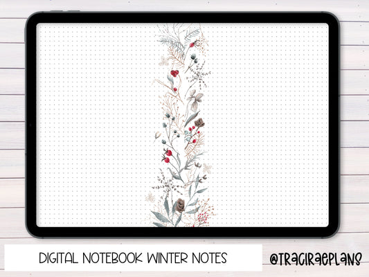 Digital Winter Floral Notes