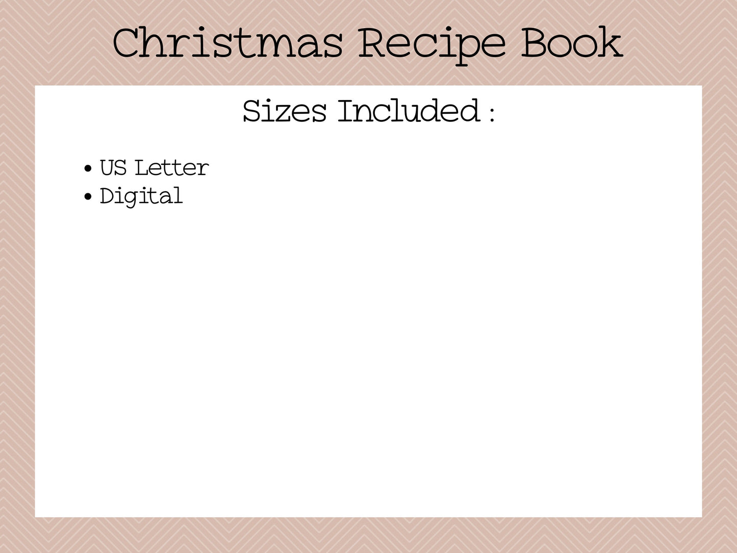 Printable Christmas Recipe Book US Letter & Digital