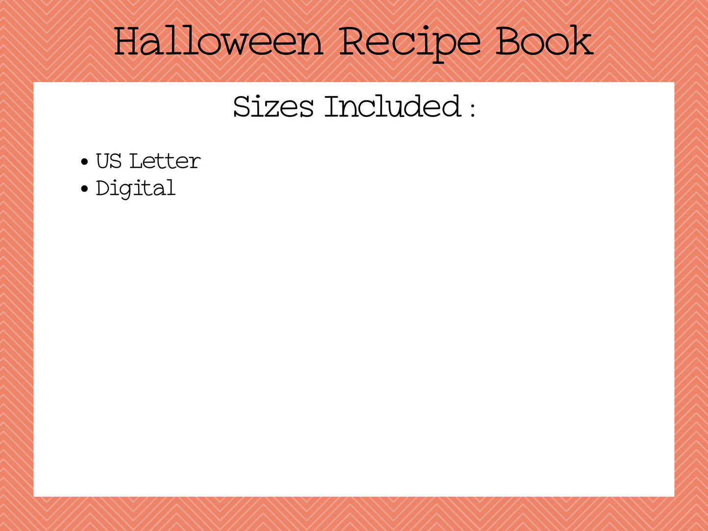 Printable Halloween Recipe Book US Letter & Digital