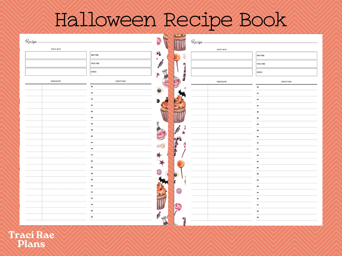 Printable Halloween Recipe Book US Letter & Digital