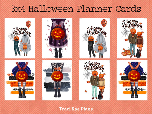 Printable 3x4 Planner Cards Halloween Trick or Treat