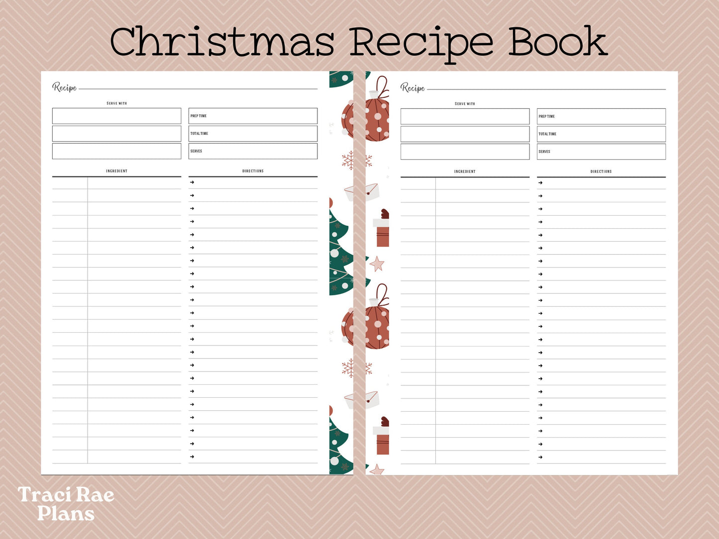 Printable Christmas Recipe Book US Letter & Digital