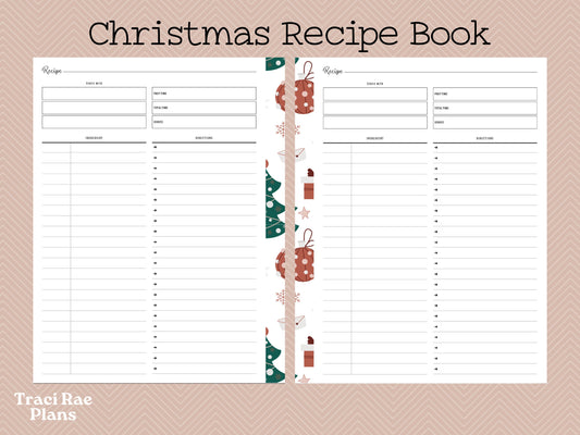 Printable Christmas Recipe Book US Letter & Digital