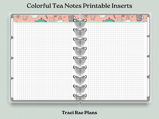 Printable Inserts - Colorful Tea Notes