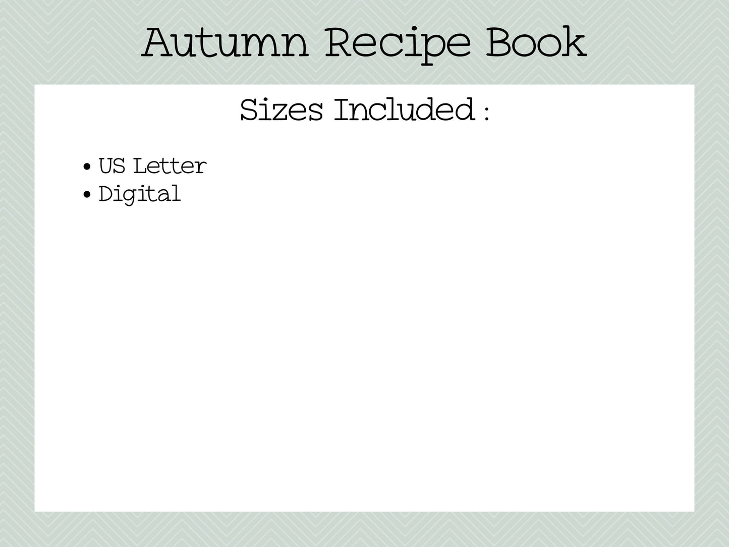 Printable Autumn Recipe Book US Letter & Digital