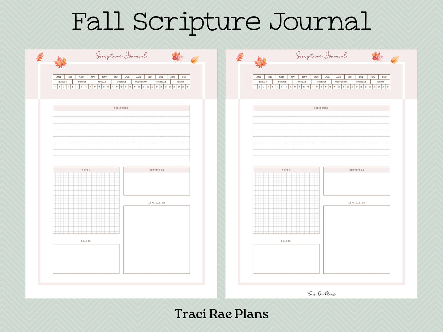 Printable Fall Scripture Journal US Letter & Digital