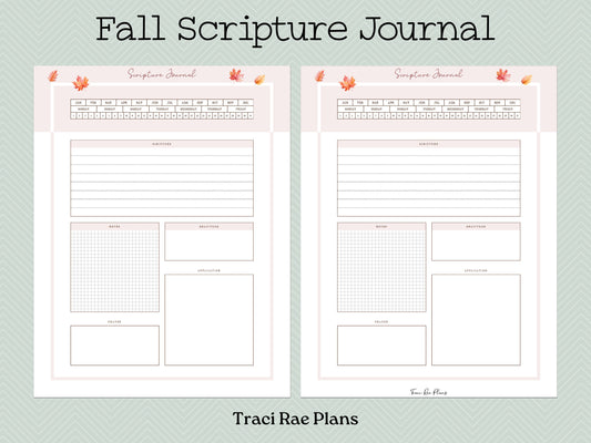 Printable Fall Scripture Journal US Letter & Digital