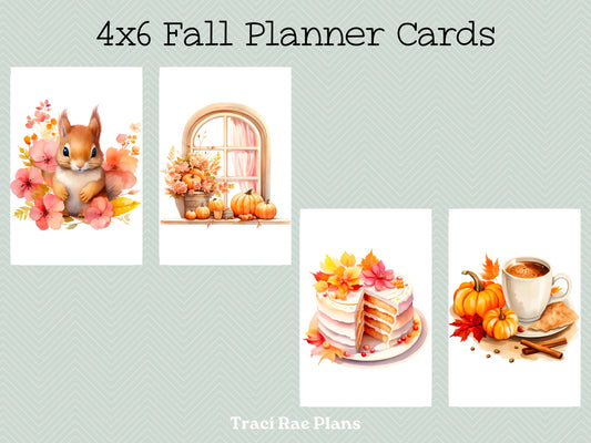 Printable 4x6 Fall Planner Cards