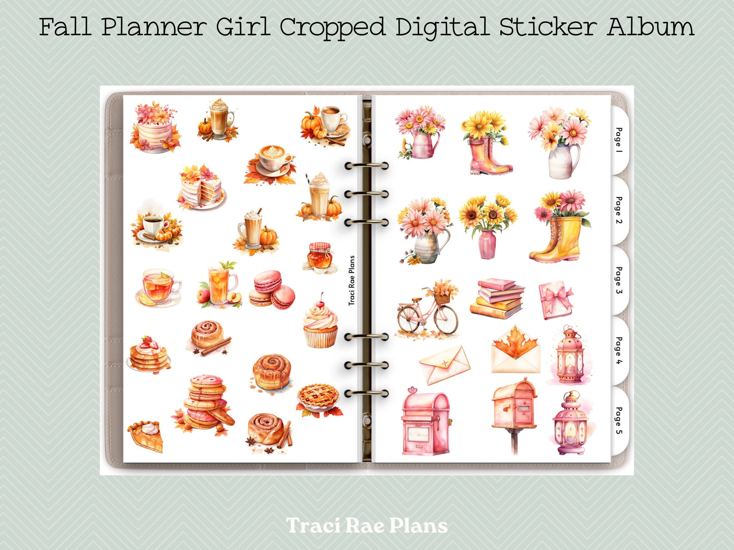 Fall Planner Girl Cropped Digital Sticker Album