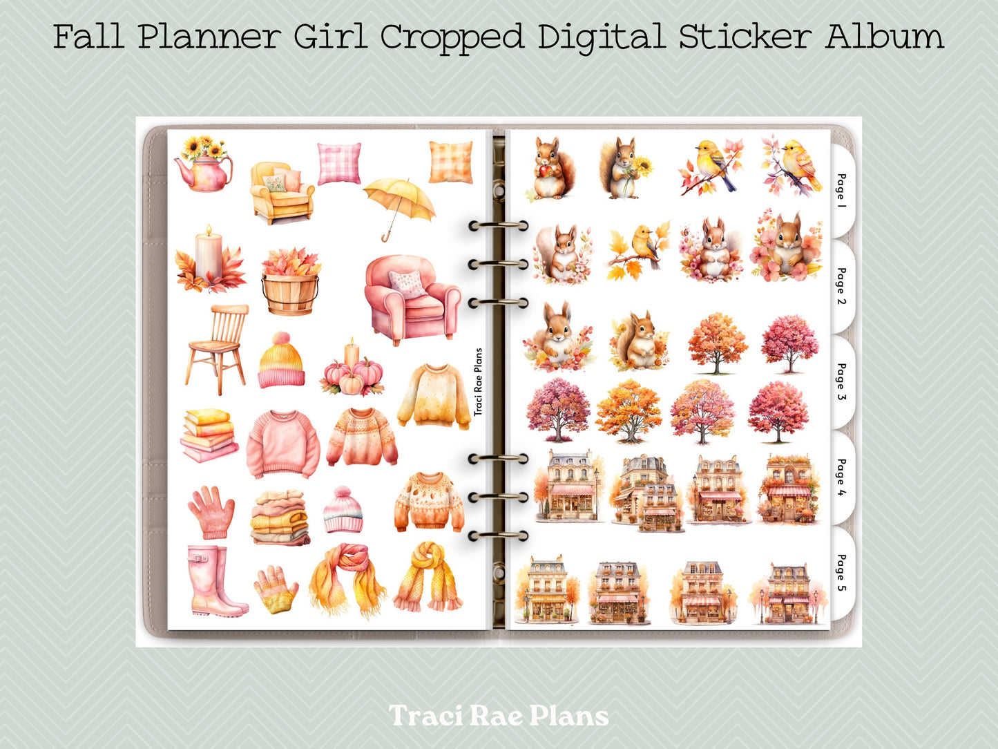 Fall Planner Girl Cropped Digital Sticker Album