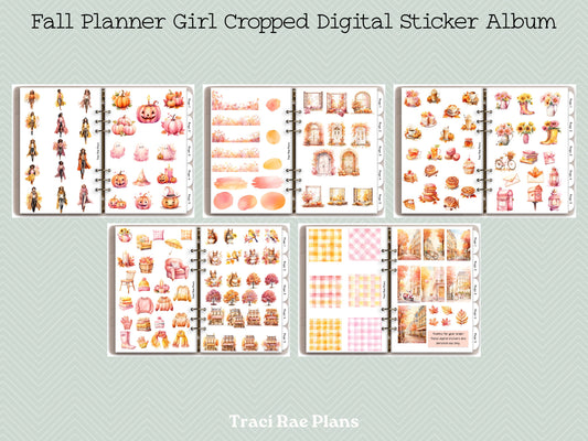 Fall Planner Girl Cropped Digital Sticker Album