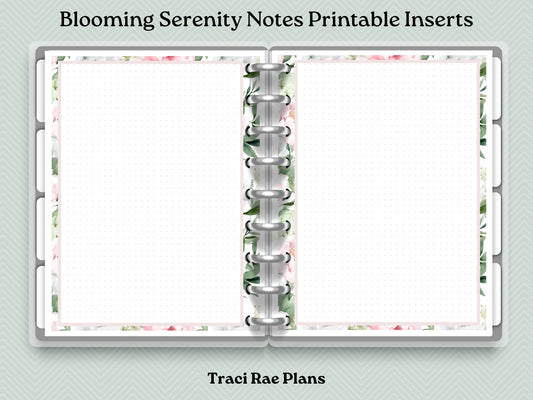 Printable Inserts - Blooming Serenity Notes