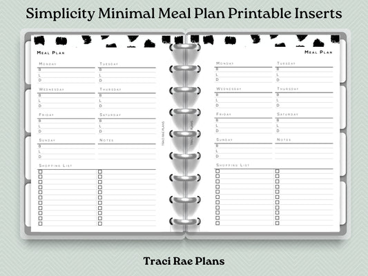 Printable Inserts - Simplicity Minimal Meal Plan