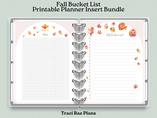 Fall Bucket List Printable Inserts