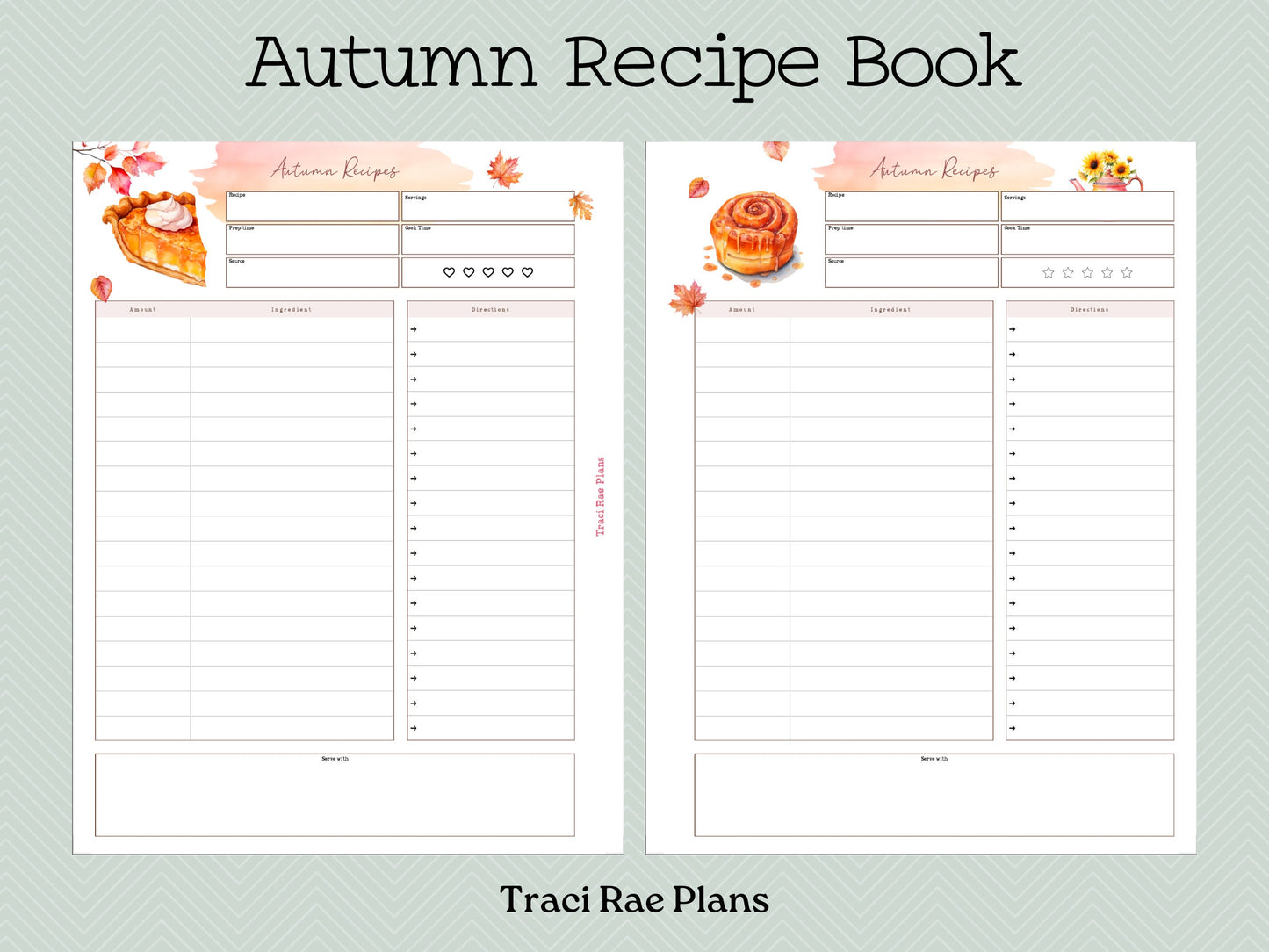 Printable Autumn Recipe Book US Letter & Digital