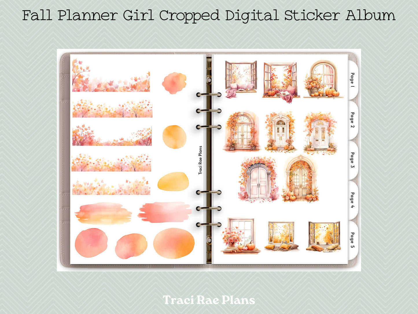 Fall Planner Girl Cropped Digital Sticker Album