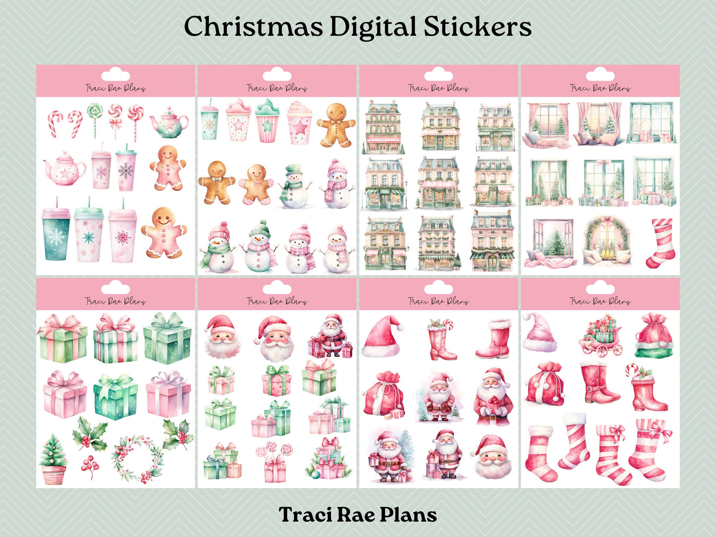 Christmas Pre-Cropped Digital Stickers