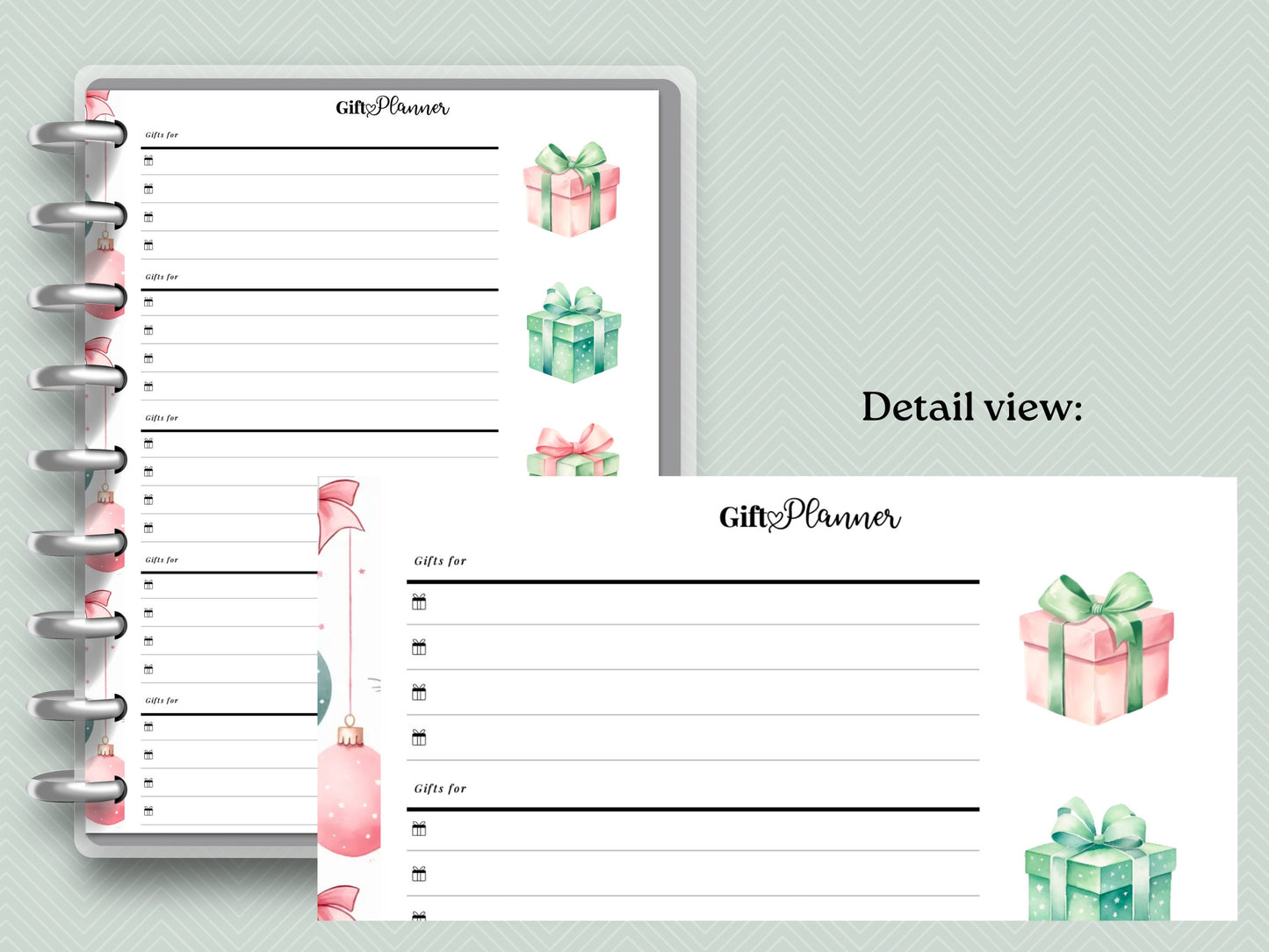 Christmas Gift Planner Printable Inserts