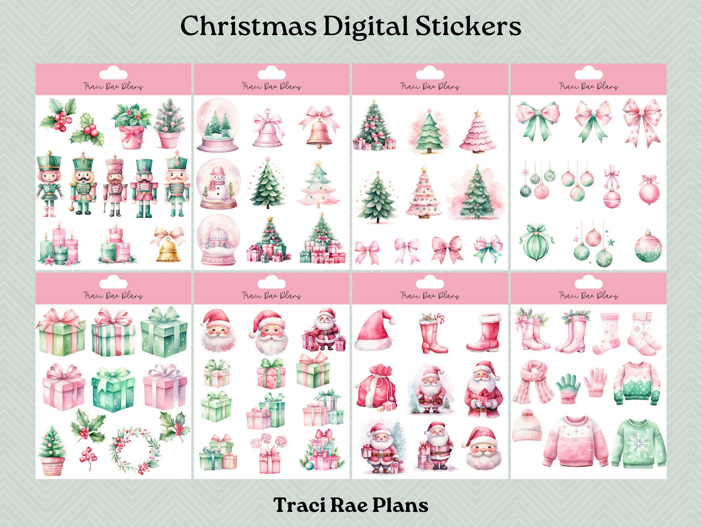 Christmas Pre-Cropped Digital Stickers