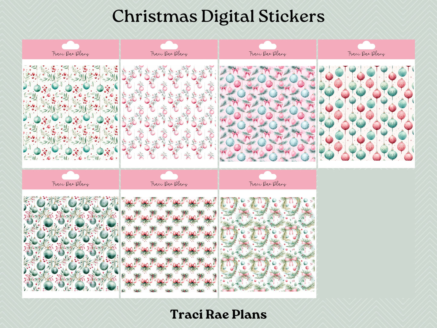 Christmas Pre-Cropped Digital Stickers