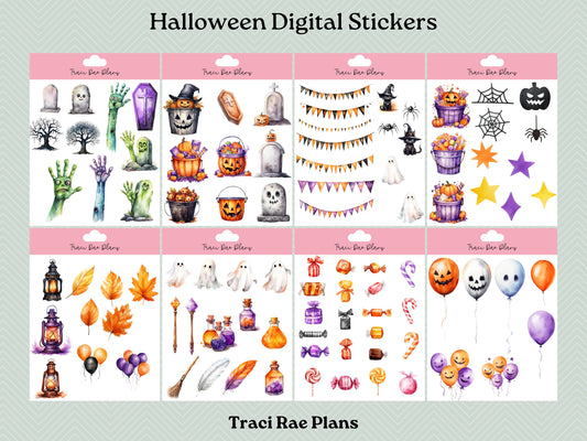 Halloween Pre-Cropped Digital Stickers