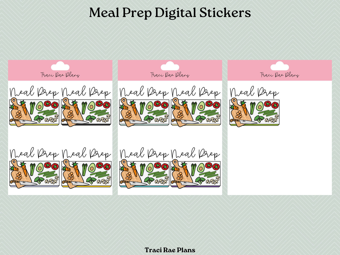 Meal Prep Pre-Cropped Digital Stickers