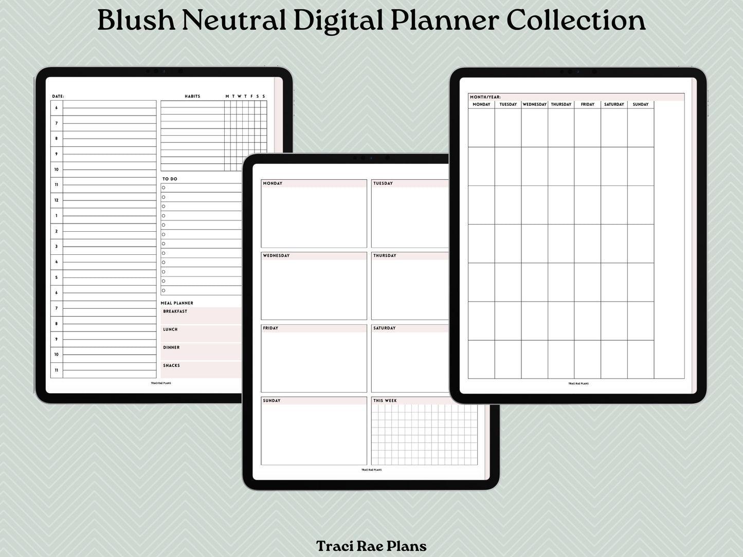 Blush Neutral Digital Planner Collection