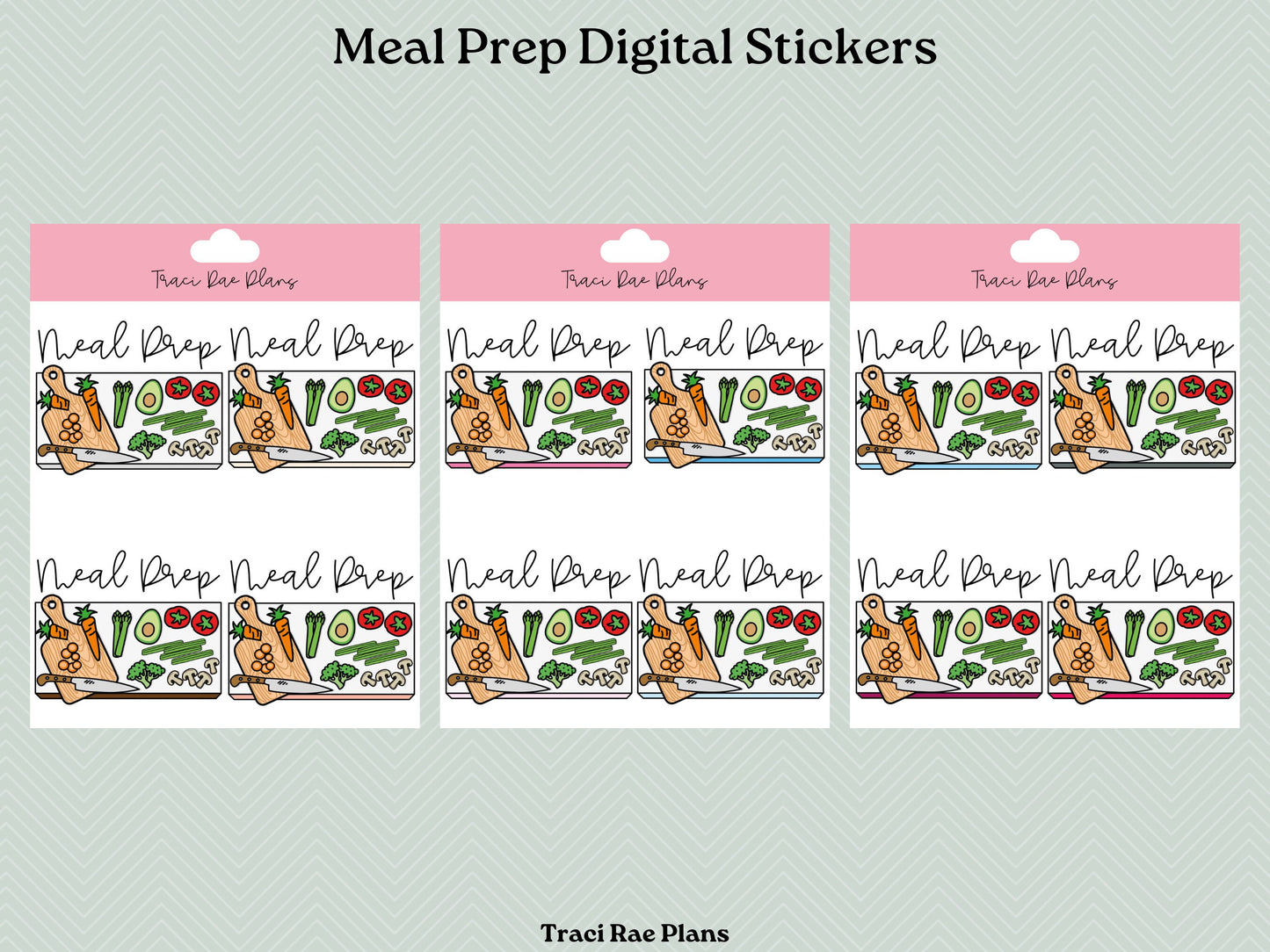 Meal Prep Pre-Cropped Digital Stickers