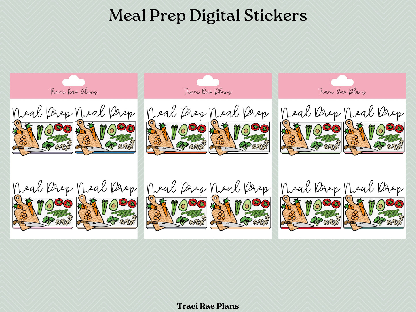 Meal Prep Pre-Cropped Digital Stickers