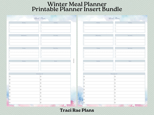 Printable Inserts - Winter Meal Planner