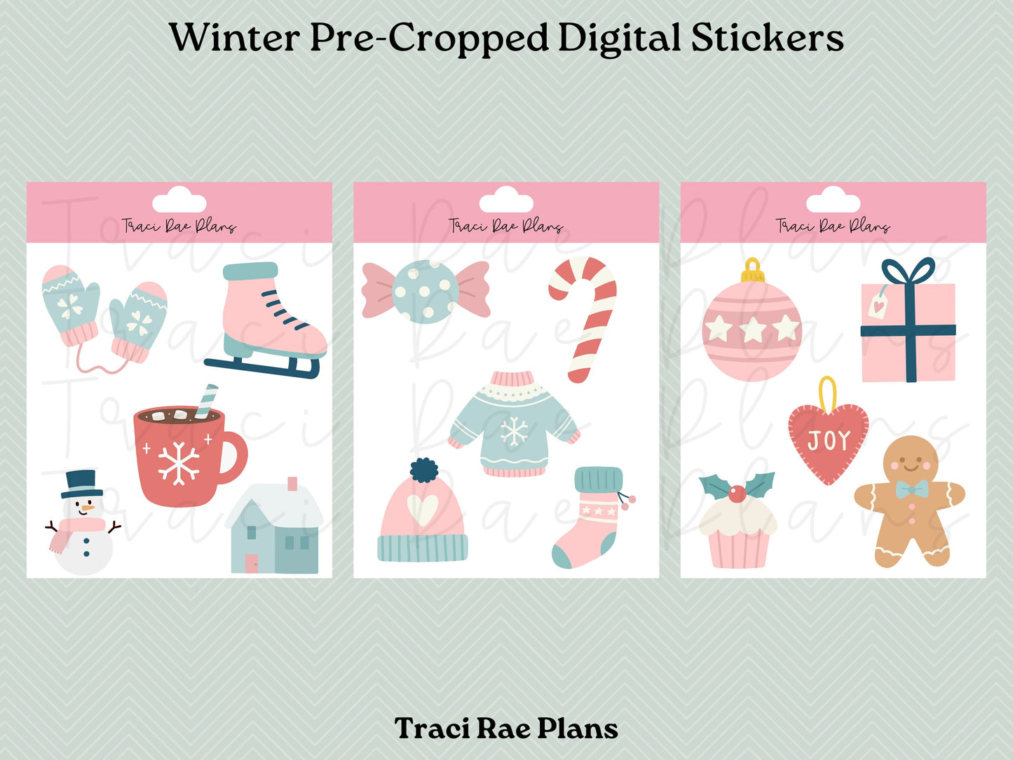 Winter Pre-Cropped Digital Stickers