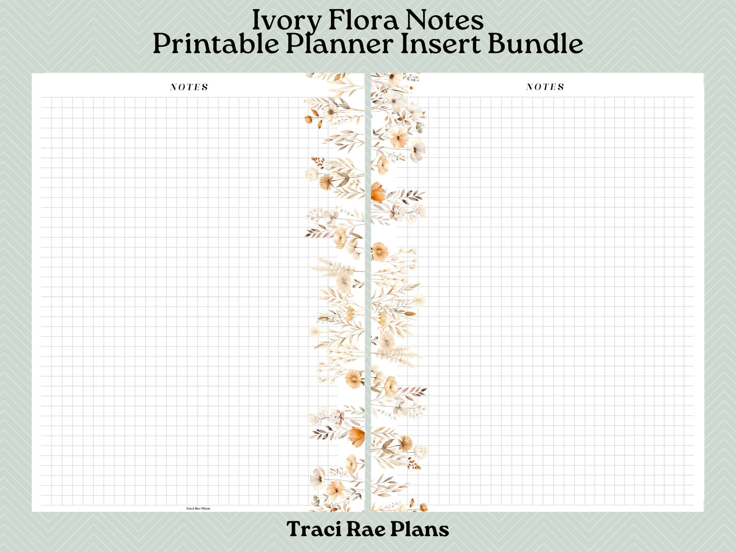 Printable Inserts - Ivory Flora Notes