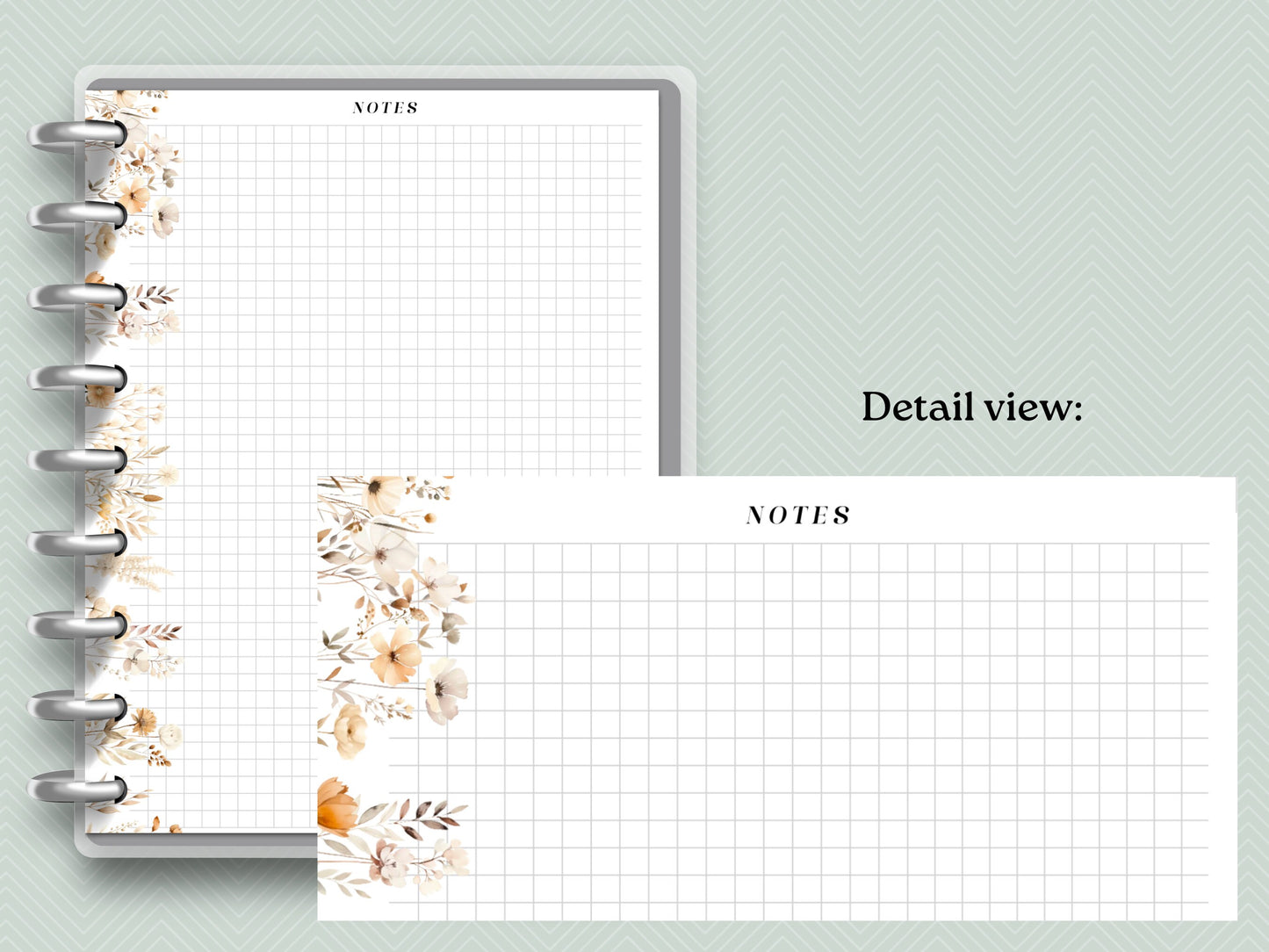 Printable Inserts - Ivory Flora Notes