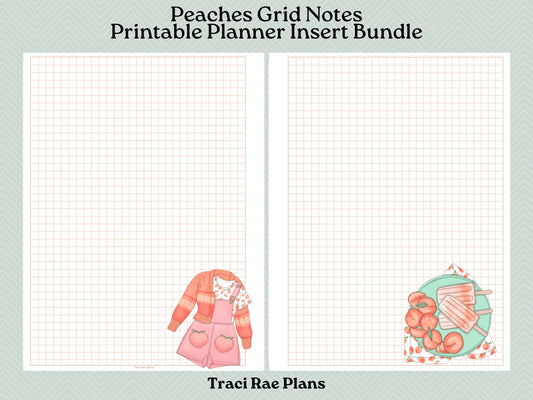 Printable Inserts - Peaches Grid Notes