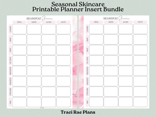 Printable Inserts - Seasonal Skincare Tracker