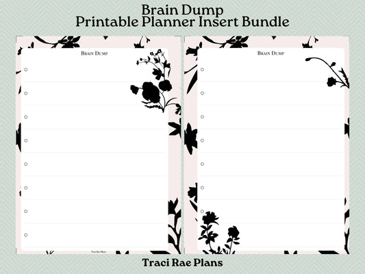 Printable Inserts - Silhouette Blooms Brain Dump