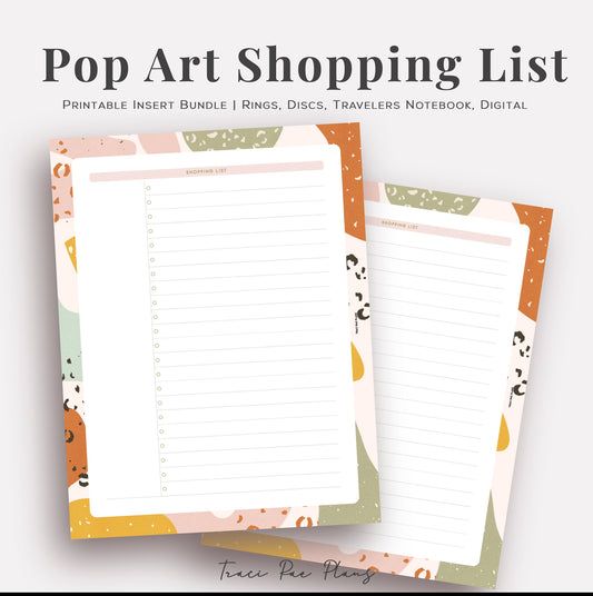 Printable Inserts - Pop Art Shopping List