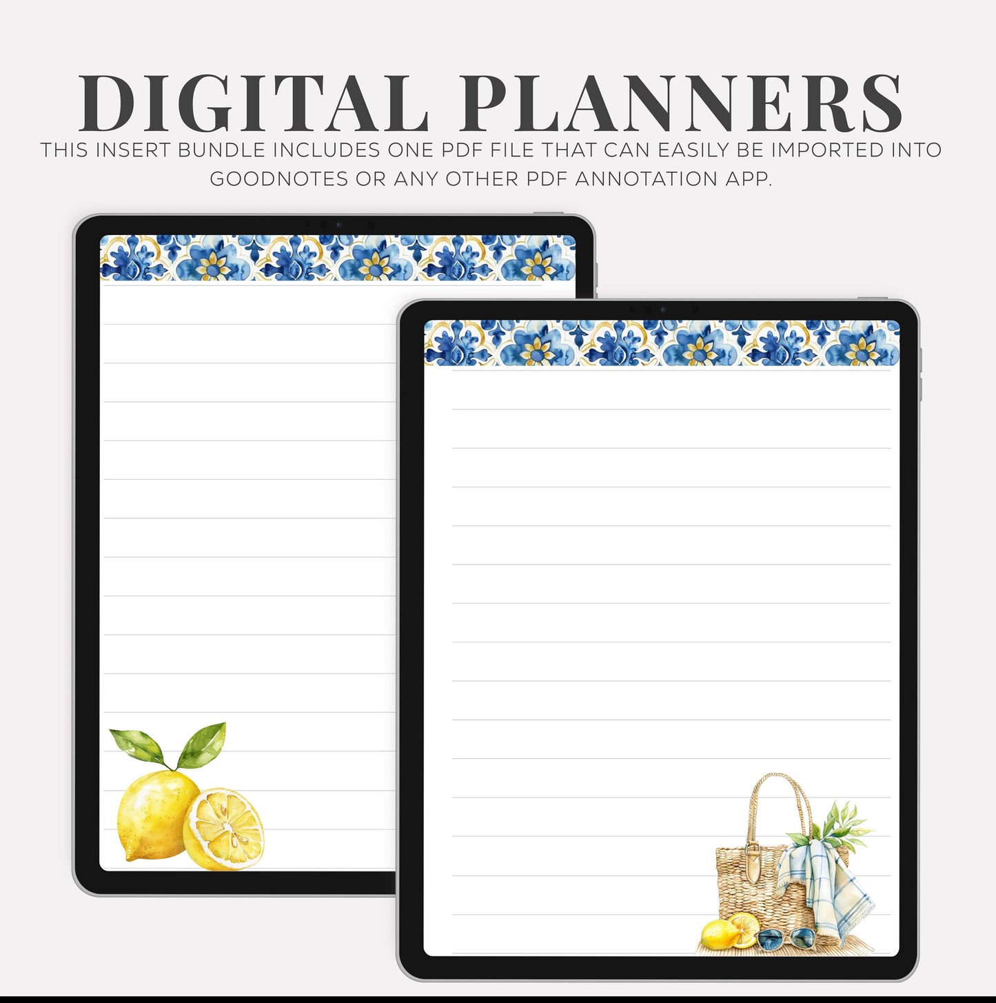 Printable Inserts - Lined Lemon Notes