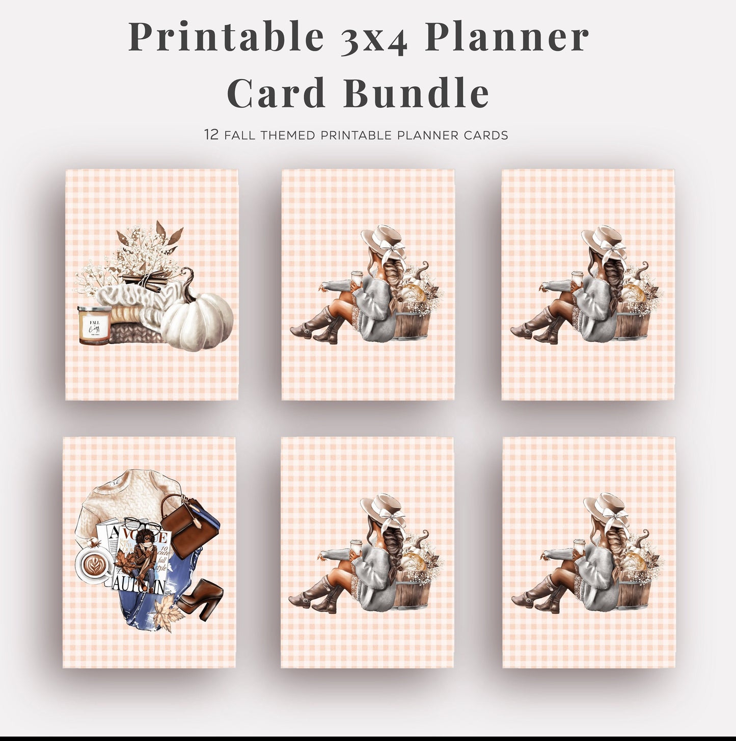 Printable 3x4 Planner Cards Hello Fall