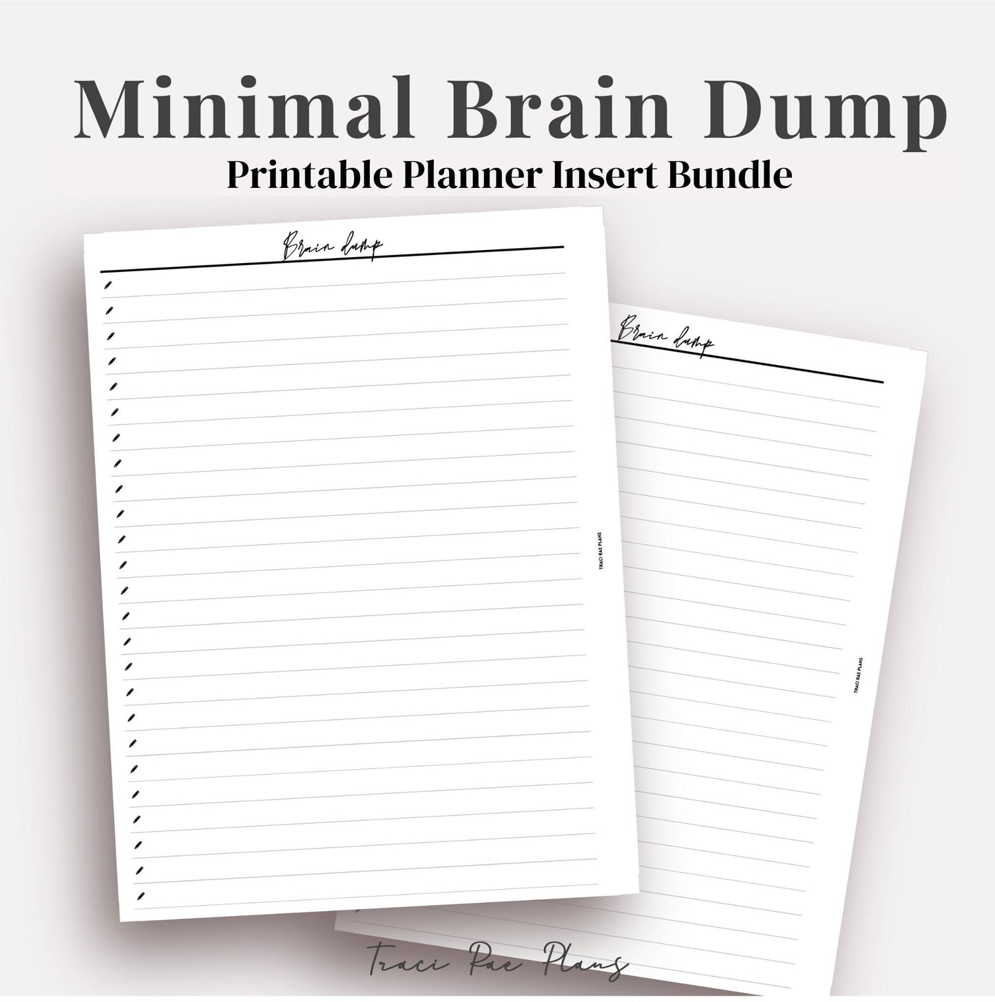 Minimal Brain Dump Printable Inserts