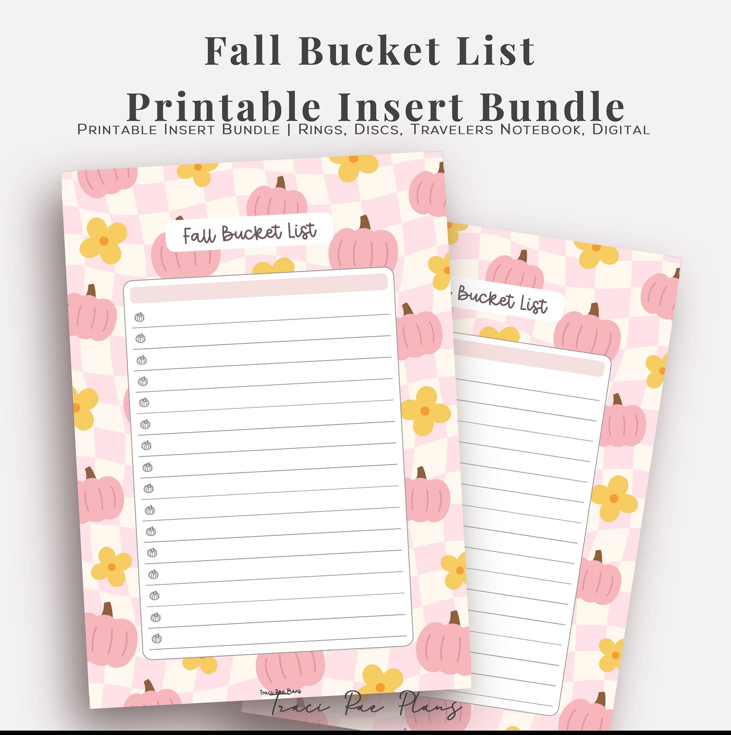 Fall Bucket List Printable Inserts