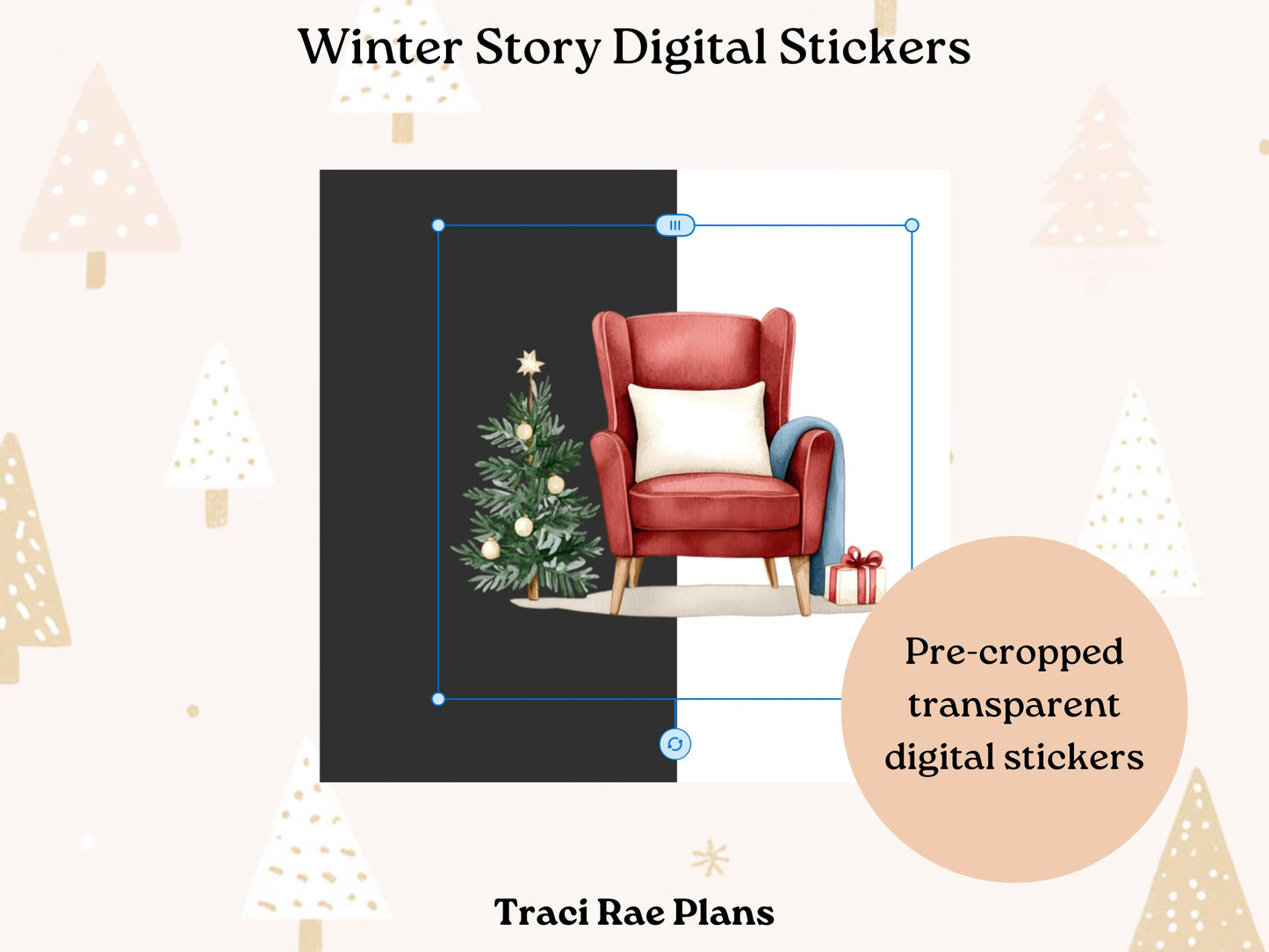 Winter Story Pre-Cropped Digital Stickers