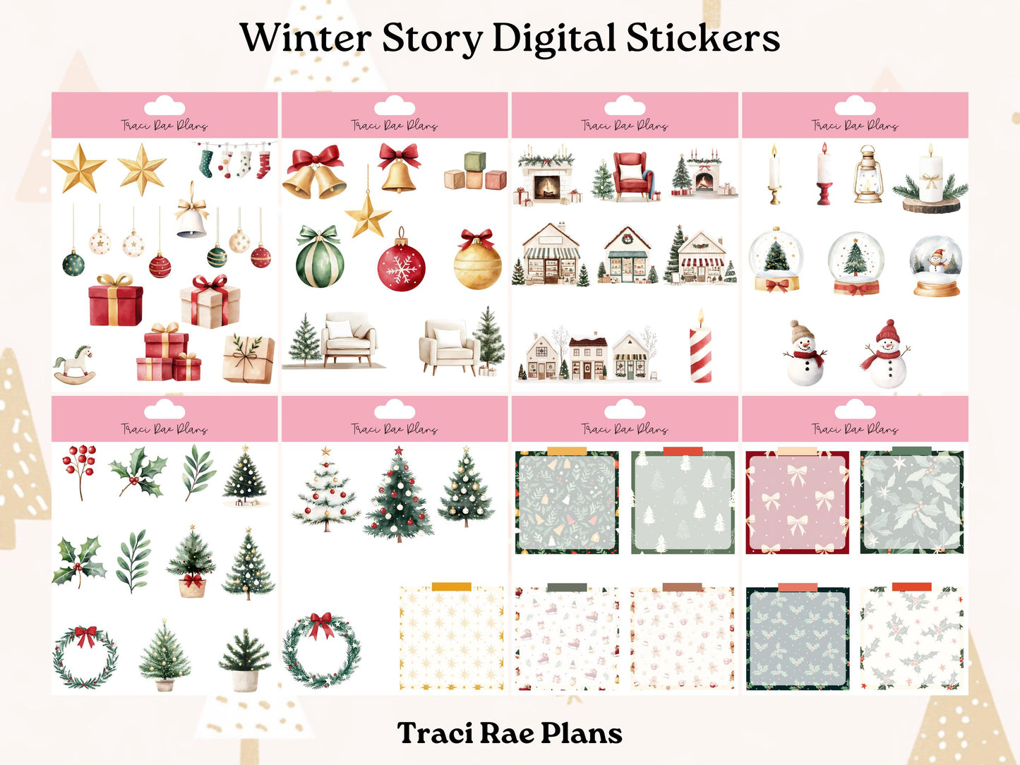 Winter Story Pre-Cropped Digital Stickers